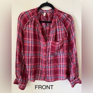 Anthropologie Pilcro brand V-neck button down blouse